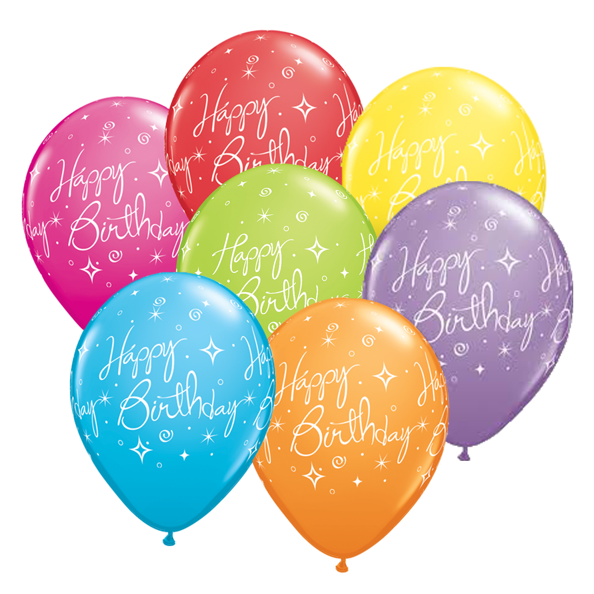 Happy Birthday Elegant Sparkles Helium Latex Balloon